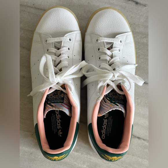 ADIDAS SNEAKERS TENNIS SHOES STAN SMITH 'White Collegiate Green' FZ3631 SZ 9.5 - Picture 3 of 13
